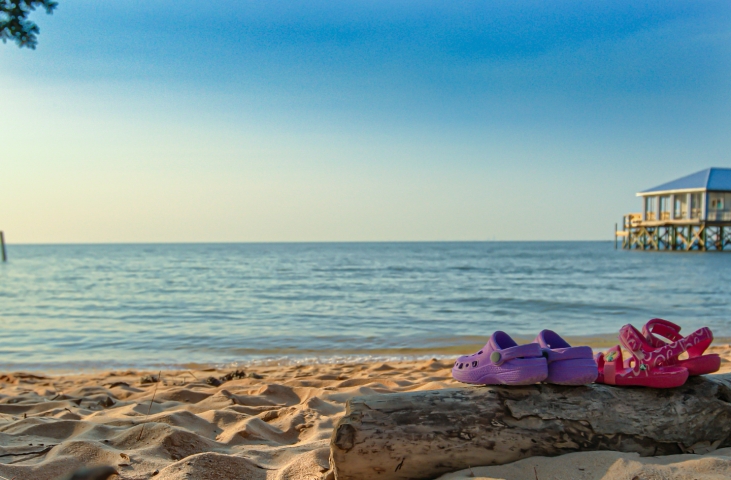 Mobile Bay beach at Jubilee Suites in Fairhope, AL
