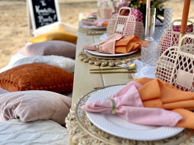 Private picnic on beach for Bachelorette Trip