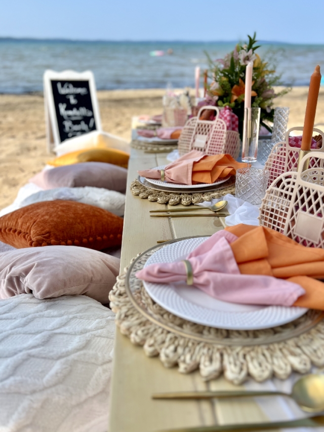 Private picnic on beach for Bachelorette Trip