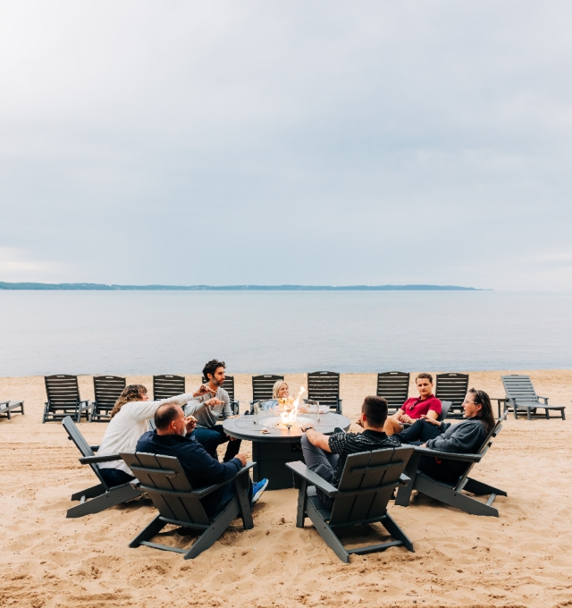Fire pit on beach