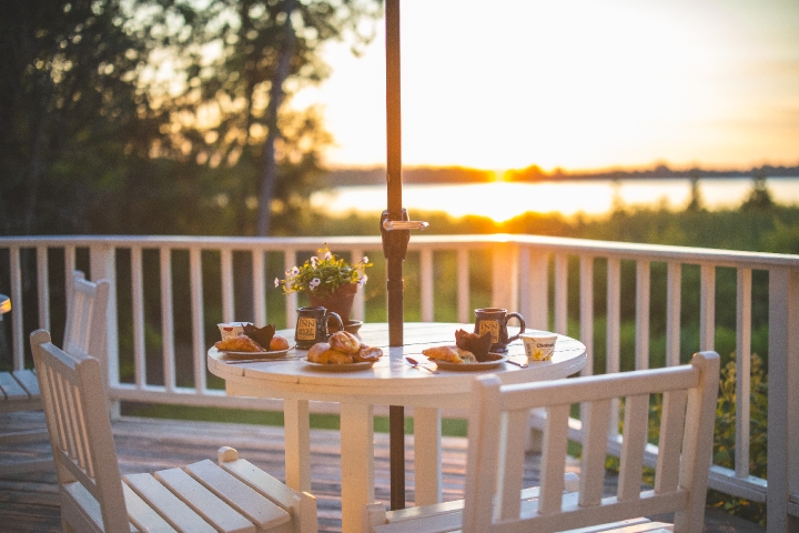 sunrise breakfast on the deck
