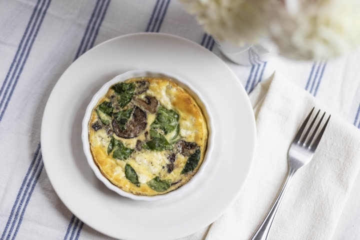 Spinach and Mushroom Crustless Quiche