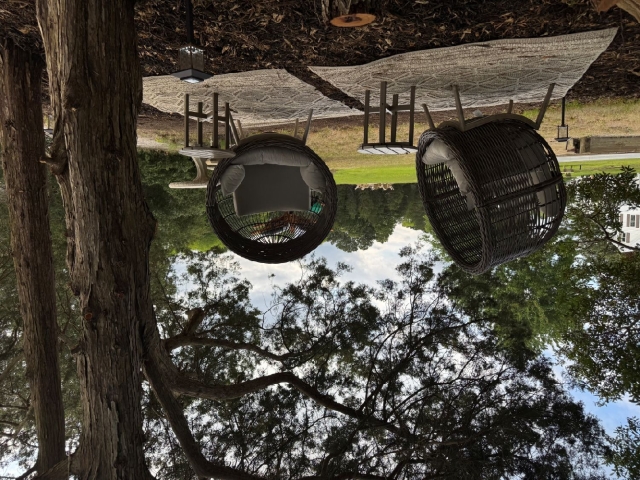 Cozy spaces near the water for resting.