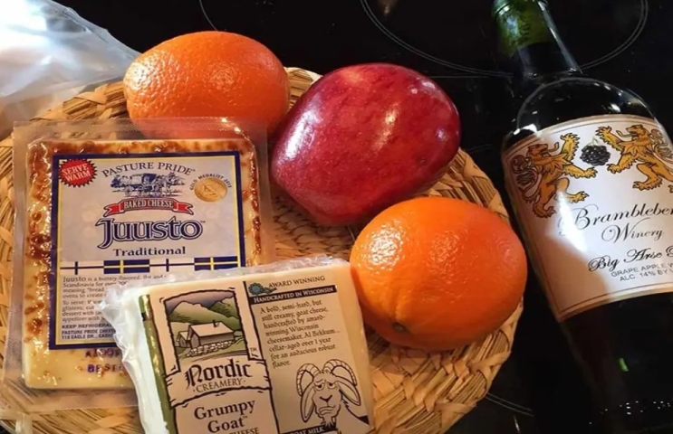 Wisconsin Cheese, Fruit and Wine
