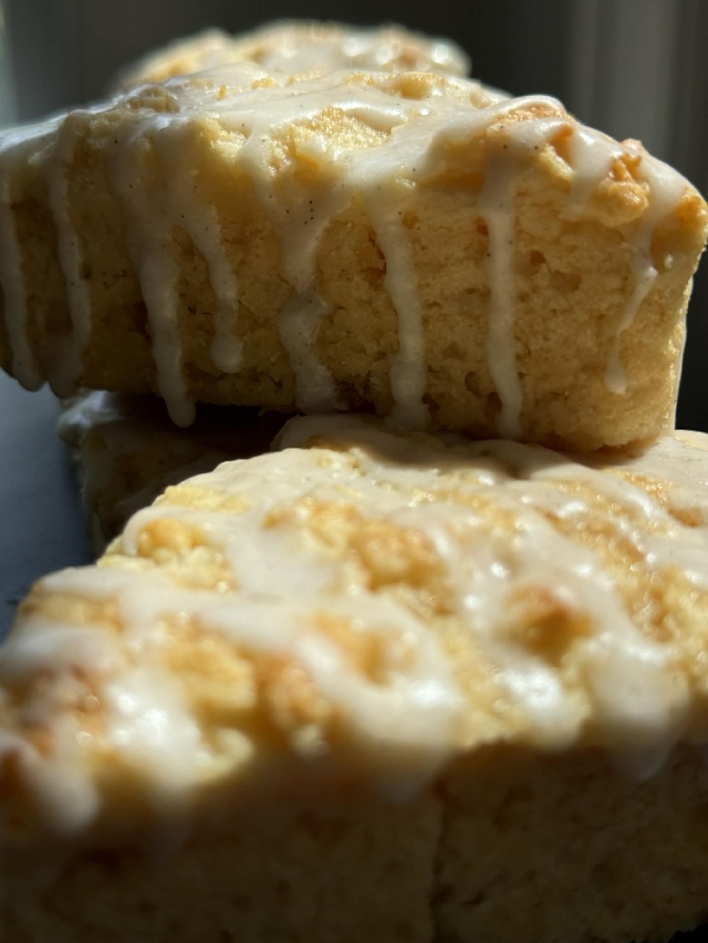 My fresh lemon scones, bright and tender, glazed while still warm from the oven