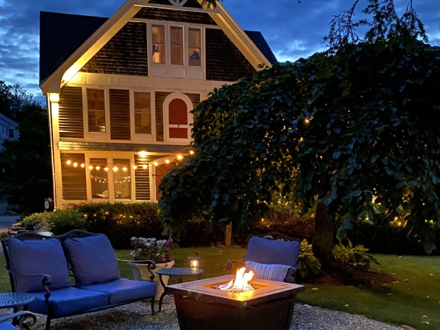 Evening fire pit