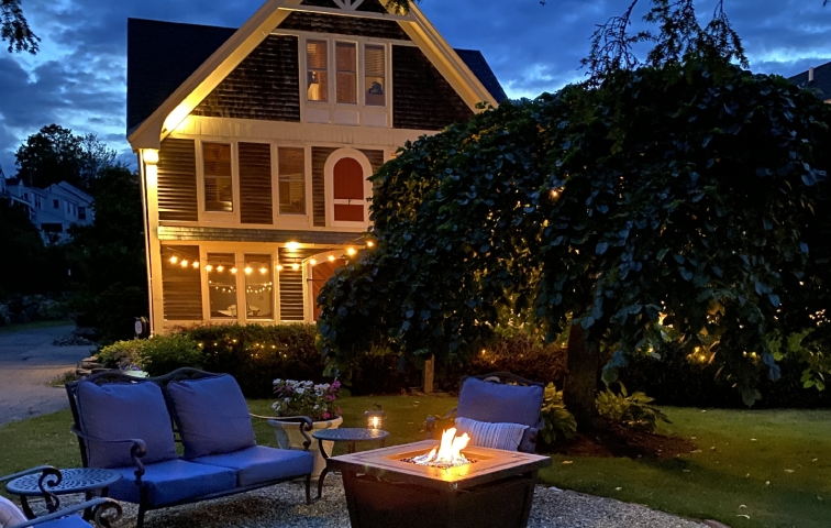Evening fire pit