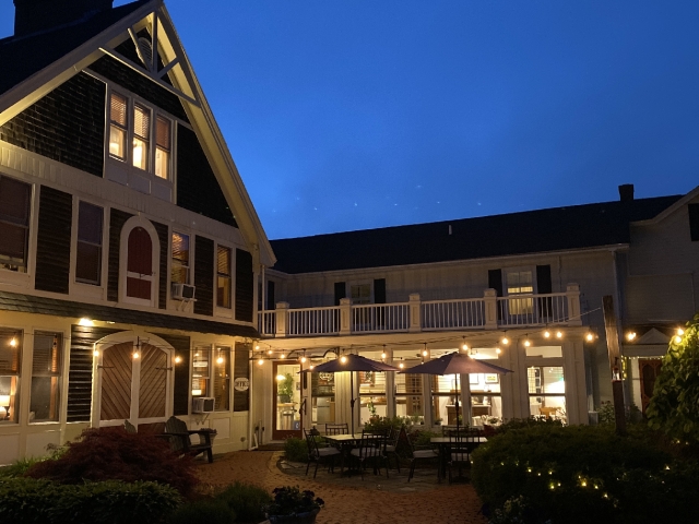 Evening garden patio
