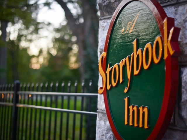 A Storybook Inn sign at the entrance of A Storybook Inn