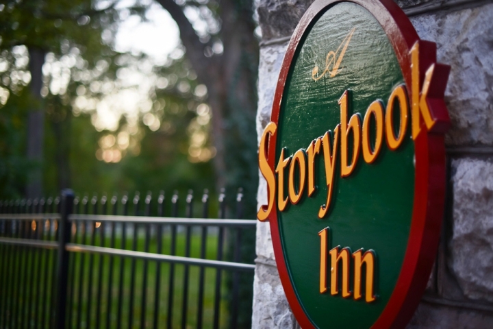 A Storybook Inn sign at the entrance of A Storybook Inn
